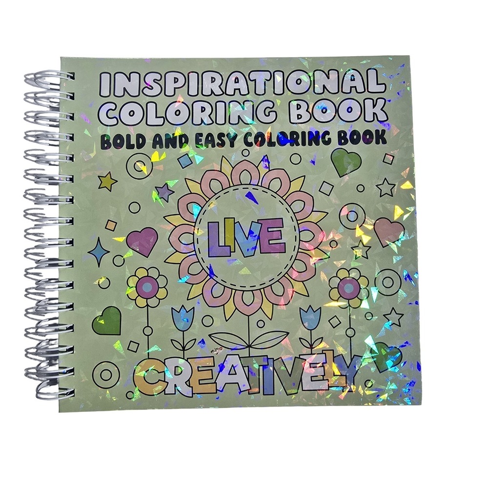 PAGE PUBLICATIONS Inspirational Coloring Book Spiral Bold Easy Adult & Kids